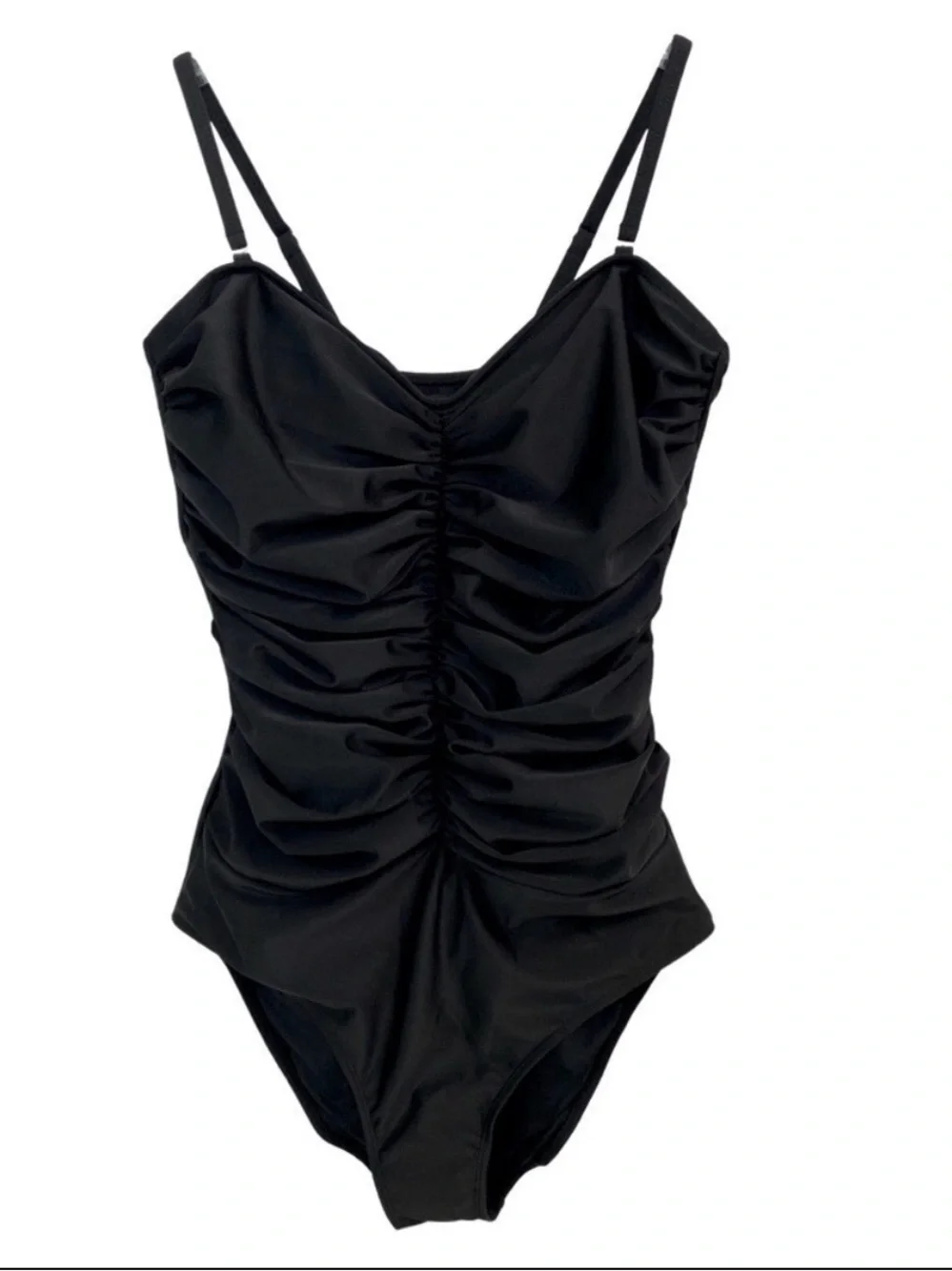 Smismivo Black One-Piece Ruched Swimsuit Size Large NWT
